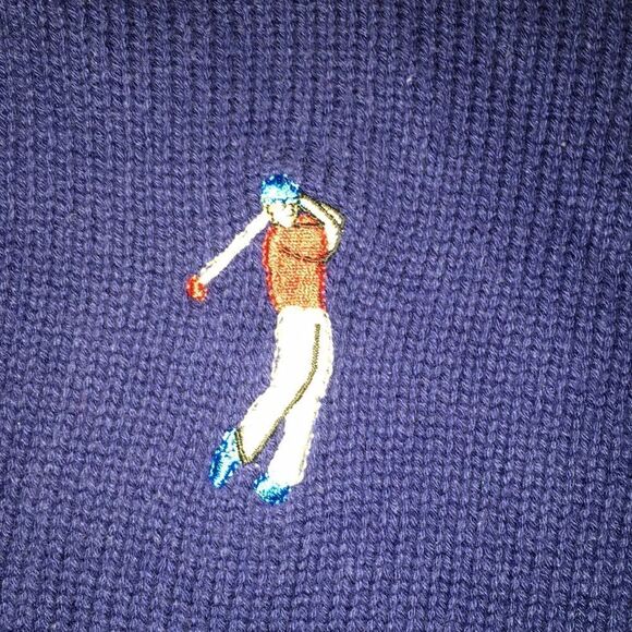 Retro vintage Jack Nicklaus Golden Bear Logo embroidered Golf men V-Neck Sweater - Picture 5 of 6